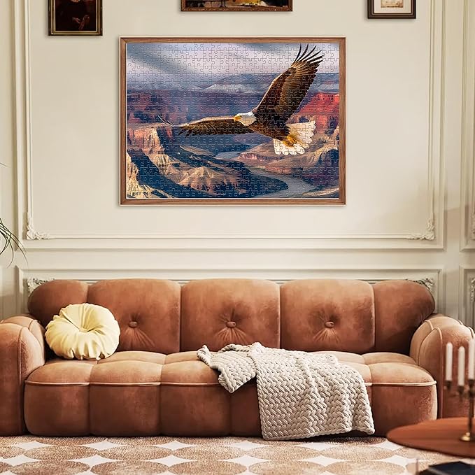 Jigsaw Puzzles for Adults 500 Pieces, Eagle Puzzles for Kids Teens Elderly Interlock Perfectly Letter on Back No Dust, Home Decor Family Fun Puzzle Games Toys Gift for Men Women Seniors (21"X15")