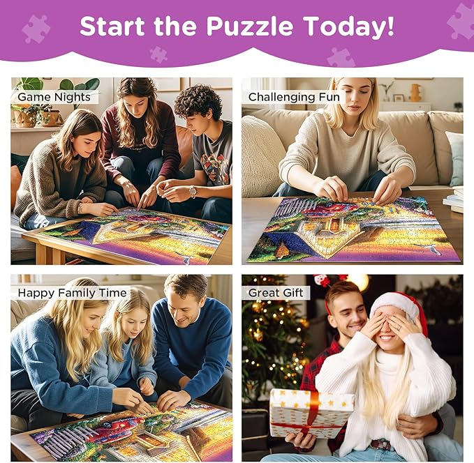 300 Piece Puzzles for Adults,Sea Puzzle 300 Pieces,Ocean House Jigsaw Puzzles for Kids Adult Senior Premium Cardboard Puzzle for Relaxation Tabletop Jigsaw Puzzle Family Activity Game Night Gifts