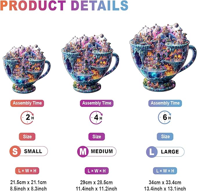 Wooden Puzzles for Adults - Interstellar City Wooden Jigsaw Puzzle - Unique Animal Shaped Wood Puzzles Adult - Christmas Birthday Gifts for Adults/Friends/Family - 95pcs 8.5 * 8.3in