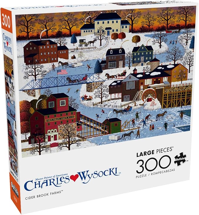 Buffalo Games - Charles Wysocki - Cider Brook Farms - Large Piece Jigsaw Puzzle for Adults - Challenging Puzzle Perfect for Game Nights - Finished Size is 21.25 x 15.00