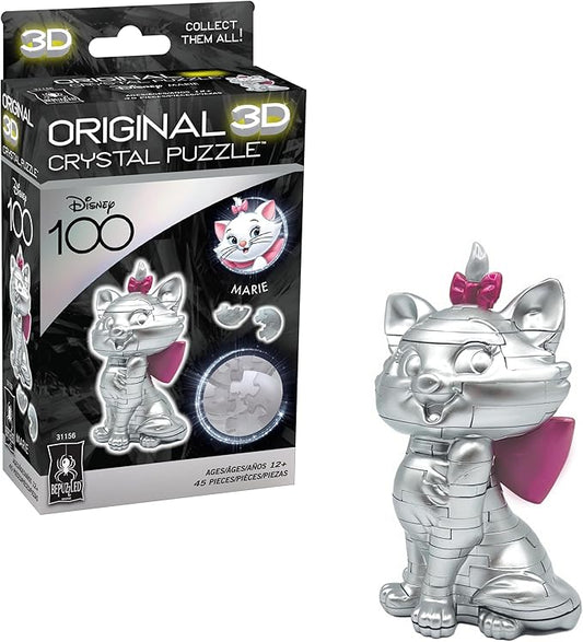 Bepuzzled, Disney Platinum Marie: Purr-fectly Charming 3D Crystal Puzzle Straight from The Aristocats, Ages 12 and Up