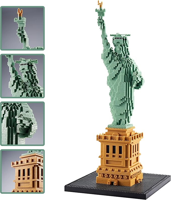 Statue of Liberty Micro Blocks Building Sets Mini Bricks Building for Adults, New York Famous Landmark Architectural Model Toys for Kids Age of 14+ 2810 PCS