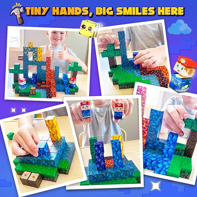 200PCS Magnetic Blocks STEM Sensory Kids Building Toys Magnetic Tiles with Magnet Board for Kids Ages 3+ Birthday for 3-5 6-7 8-12 Year Old Boys & Girls