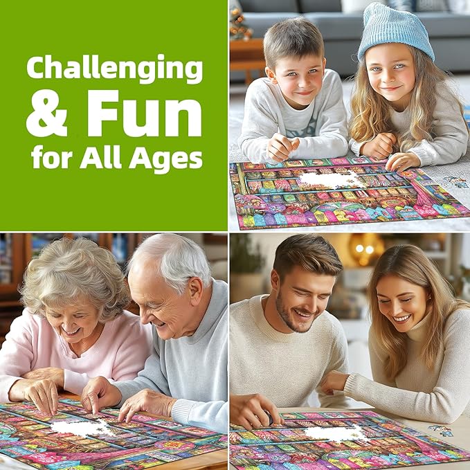 Blueforest Candy Shop 500 Piece Puzzles for Adults - Vibrant Sweets Store Jigsaw Puzzle, Nostalgic Candy Jar Decor & Challenging Family Activity (23"x15")