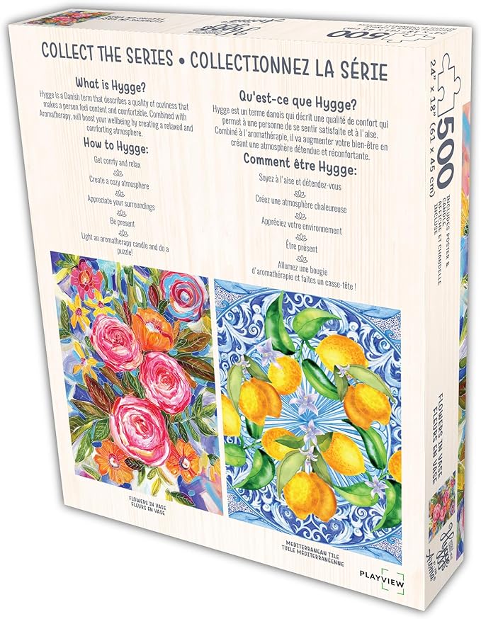 KI Puzzles 500 Piece Puzzle for Adults Aromatherapy Flowers in Vase Jigsaw with Scented Candle from Playview Brands
