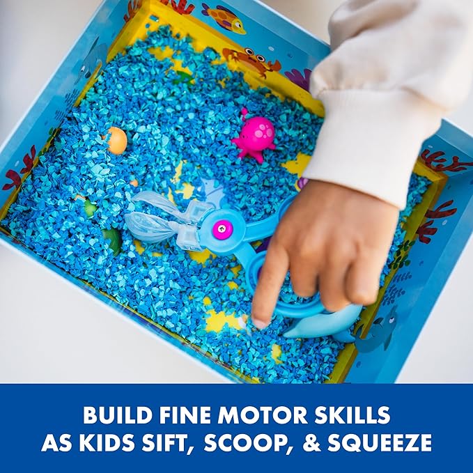 Educational Insights Pluffle® Ocean Sensory Set with 2 Colors of Pluffle, 9 Piece Set, Ages 3+