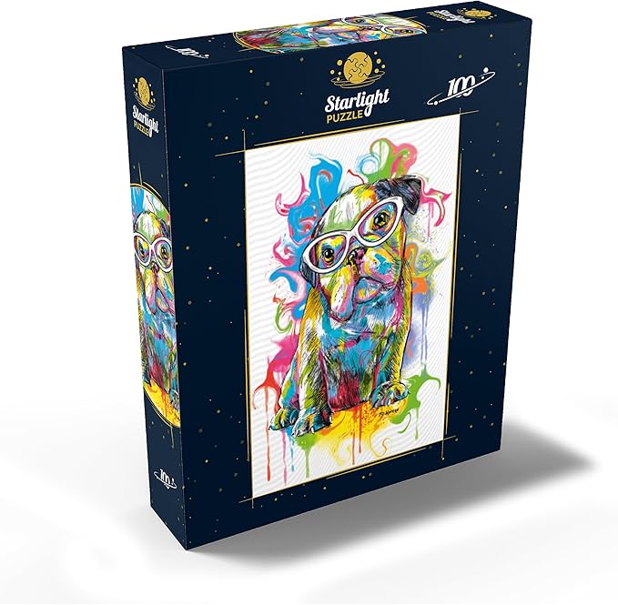 MyPuzzle Bulldog Fun - Premium 100 Piece Jigsaw Puzzle for Adults