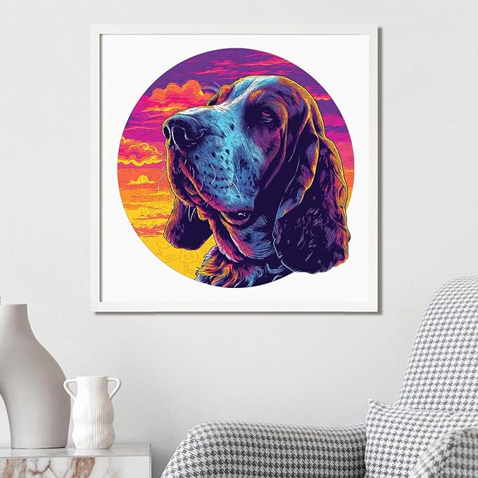 Ruikiyart Wooden Puzzles for Adults, 5MM 200 Pieces Beagle Dog Wooden Jigsaw Puzzles, Unique Shapes Puzzle Gift for Kids and Adults on Birthday,Thanksgiving,Christmas (11.1"x11.2")