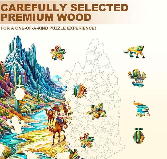 Wooden Puzzles for Adults, Wooden Jigsaw Puzzles for Adults Kids, Vibrant Wilderness Unique Shaped Wood Puzzles Adult, Creative Gifts for Friends Family Game, Home Decor(11.4 * 10.6in 170pcs)