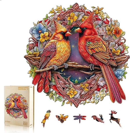 Wooden Puzzles for Adults, Cardinal Building Set Wooden, Irregular Wooden Puzzles Adult, Difficult Puzzle Gifts for Puzzle Lover, Xmas Gifts (XL-17.3 * 17.2in - 500pcs)
