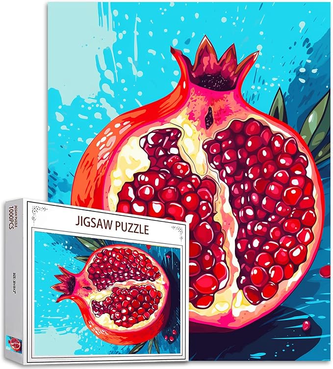 Tucocoo Pomegranate Jigsaw Puzzle 1000 Pieces Puzzles for Adults, Fruit Pop Art Style Puzzles for Challenging Family Activity Games 27 x 20 inches Colorful DIY Puzzle for Home Decor Gifts