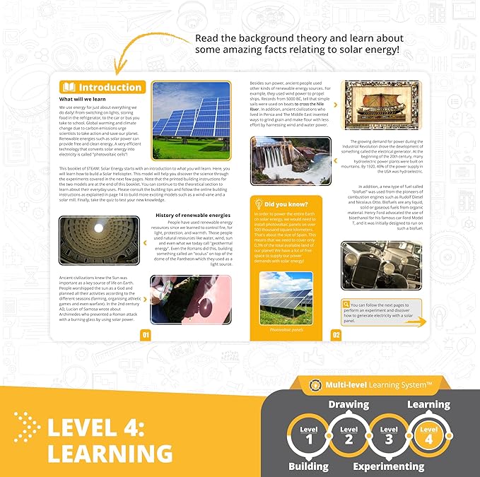 Engino STEAM Labs, How Solar Energy Works, STEAM Kit for Ages 8+, Building Kit, STEM Toys for Girls & Boys, Learning & Education Toys (4 Models)