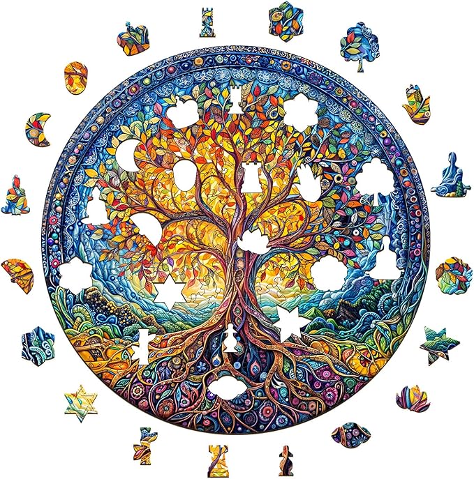 Wooden Puzzle for Adults 200PCS Natural Tree of Life Unique Shape Advanced Wood Puzzle for Adults,Wooden Jigsaw Puzzle