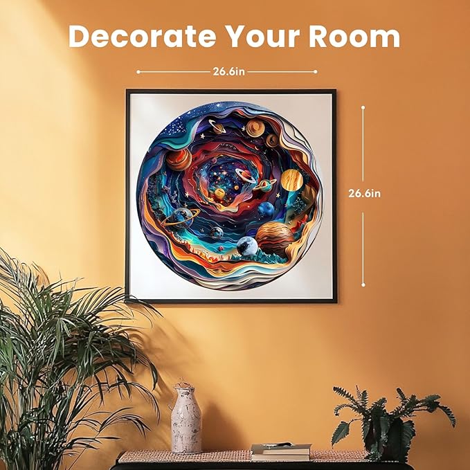 Masseruon 1000 Piece Puzzle for Adults, 26.6 * 26.6in Universe Puzzle for Adults, 1000 Pieces Flat Puzzles with 3D Visual Effect When Completed, Adult Puzzles Games