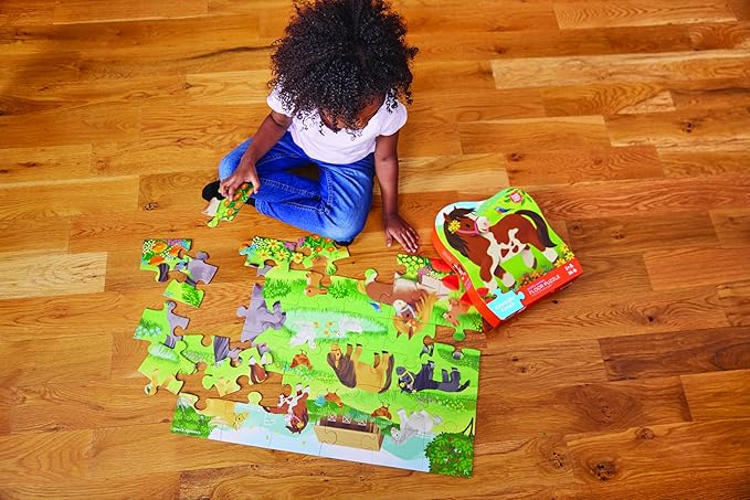 Crocodile Creek Jigsaw Puzzle, 36 Piece for Kids 3 Years and Up, Heavy-Duty Shaped Box for Storage, Finished Puzzle Size 18 x 24 inches, Pretty Ponies