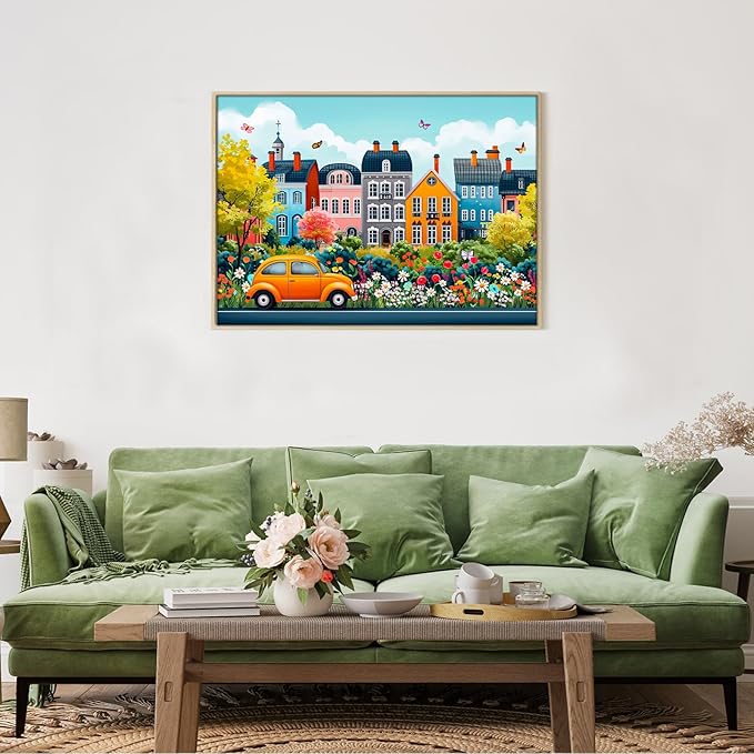 1000 Piece Puzzle for Adults, Small Town Scenery Jigsaw Puzzle, Impossible Puzzles Game, Interlock Perfectly No Dust, Home Decoration Puzzle, Gift for Friends Parents Kids Couples