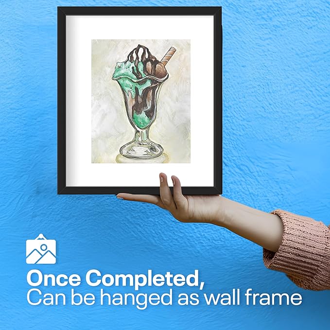 Painting4Real DIY Painting Class Kit for Adults with Video Tutorials: Learn to Paint Mint Chip Sundae – How to Paint with Acrylics – Painting & Art Supplies – 9 Piece Acrylic Paint Set