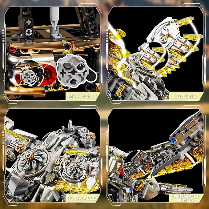 Ideas Mechanical Eagle Building Set with Light, Compatible with Lego Animal, Rotatable Eagle Building Blocks Toy for Adults, STEM Gift for Girls Boys Teens Age 12+ (1168 PCS)