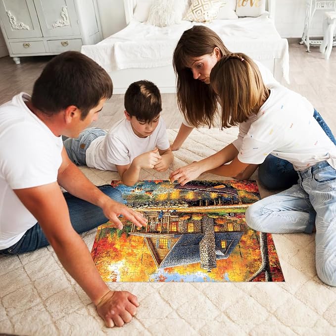 300 Piece Puzzles for Adult Jigsaw Puzzles Yellow Forest Boat Puzzle 300 Pieces Jigsaw Puzzles for Adult Kids Elderly Family Challenging Puzzles Game Home Decor Gift Toy 20.5x15IN