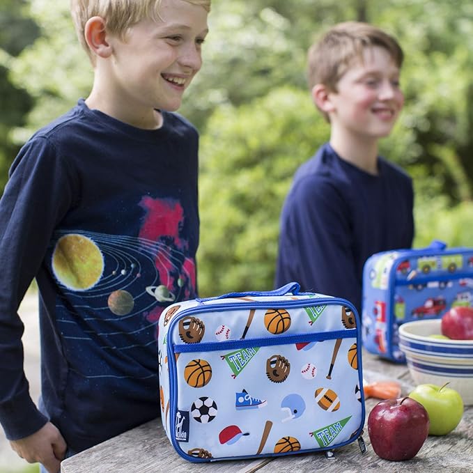 Wildkin Kids Insulated Lunch Box – Durable and Reusable for School & Travel - Game On
