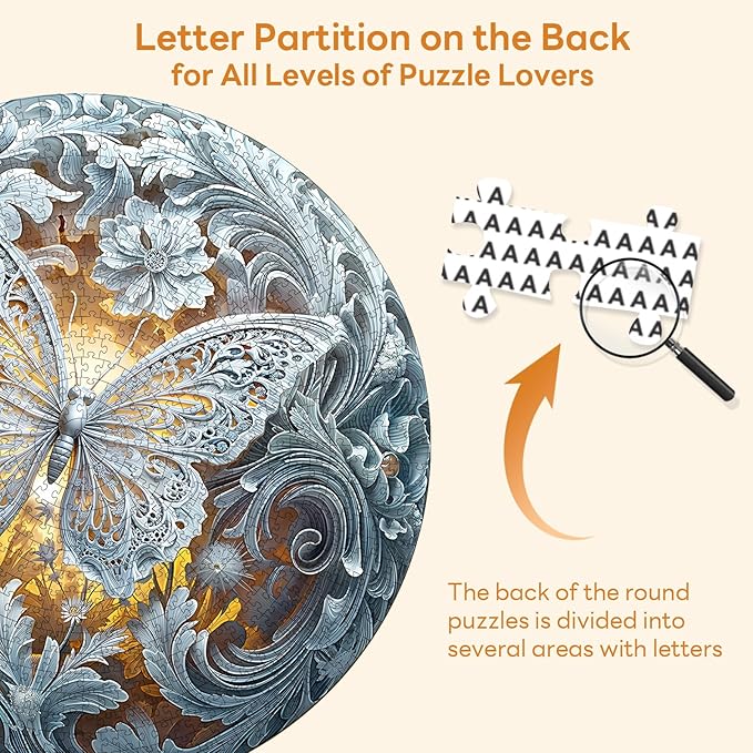 Masseruon 1000 Piece Puzzle for Adults, 26.6 * 26.6in Butterfly Puzzle for Adults, 1000 Pieces Flat Puzzles with 3D Visual Effect When Completed, Puzzles Gift for Women Men