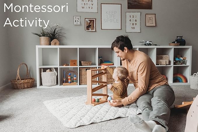 Montessori Ball Tracker Wooden Ball Drop - Wood Toys for 3 Year Old - Educational Toy for Baby and Toddler - Ramp Maze Run Track Toy - First Birthday Gift 18 Months