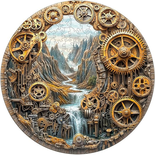 Wooden Puzzles for Adults - City of Machinery Wooden Puzzle - Unique Animal Shape Wood Cut Puzzles - Eco-Friendly Home Office Decor (M-11.4 * 11.4in)