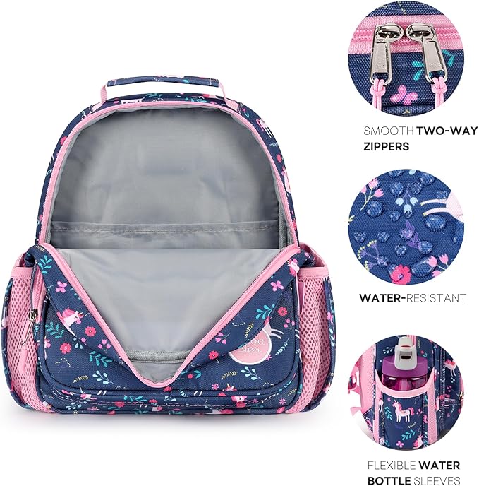 mibasies Toddler Backpack for Girls 2-4: Preschool Kindergarten Backpack - Cute Kids Backpacks for Girls - Unicorn