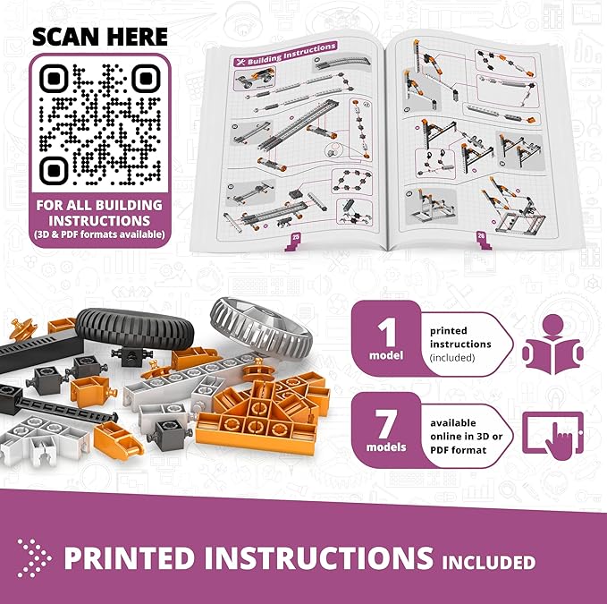 Engino- STEM Toys, Newton's Laws Inertia, Kinetic & Potential Energy, Building Toys for Kids 9+, Creative Engineering Kit, STEM Projects, Gifts for Boys (8 Model Options)