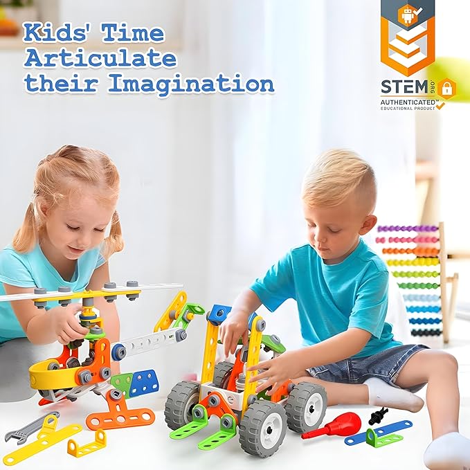 MOONTOY 11 in 1 STEM Kits Building Toys for Kids Ages 4-8 5-7, Stem Toys for 4 5 6 7 8 Year Old Boy Birthday Gift, Educational Construction Set for Boys 4-6 6-8 5-8, Creative Learning Engineering Game