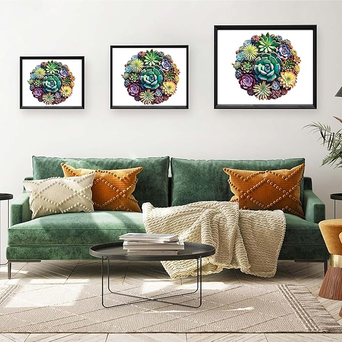 Wooden Puzzles, 151 Pieces Succulent Plants Jigsaw Puzzles, Unique Shaped Wooden Puzzle for Adults and Kids, Family Game(Succulent Plants, Large)