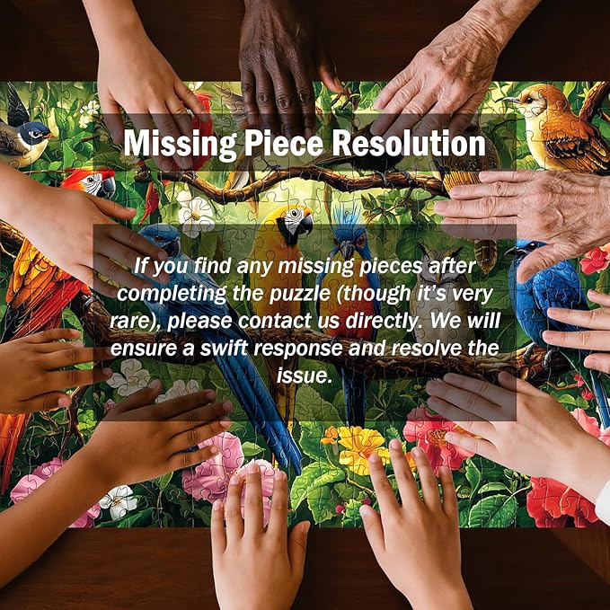 300 Piece Puzzle for Adults,Jungle Parrots Jigsaw Puzzles Adults Kids Seniors,Large Piece Animal Puzzle for Kids Ages 8-10 10-12,Bird Flower Puzzles Letters on Back,Unique Puzzles Great Gift,20.5*15in