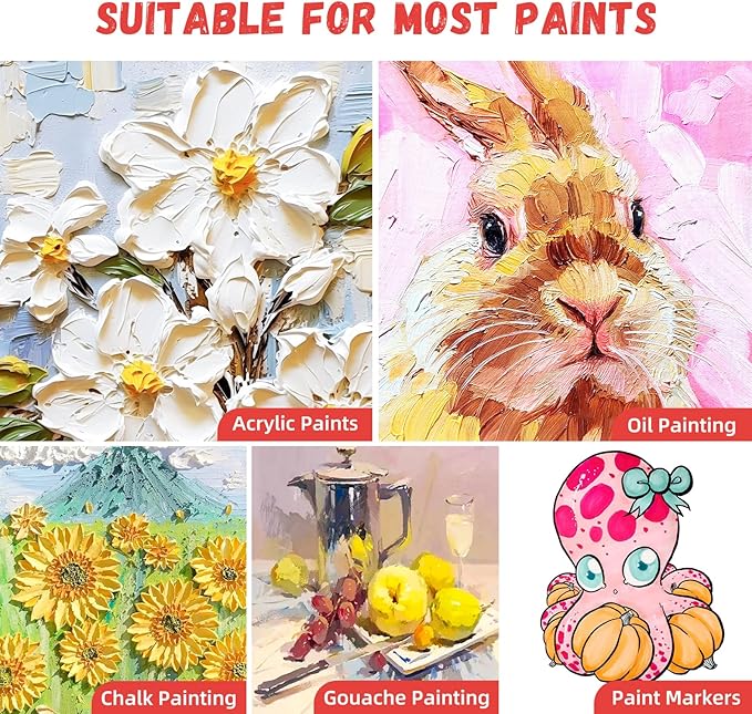 Simetufy Canvas Boards for Painting 8”x10“, 106 Pack Bulk Paint Canvas Panels - Cotton Canvas for Oil, Acrylic & Watercolor