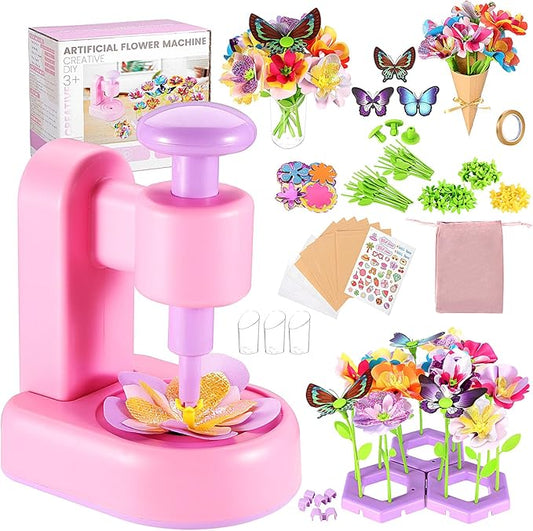 DIY Flower Craft Kit, Fabric Flower Bouquets Toys, DIY Craft Kits Toys Flowers Making Kit for Kids, Creative Christmas Birthday Gifts for Girls