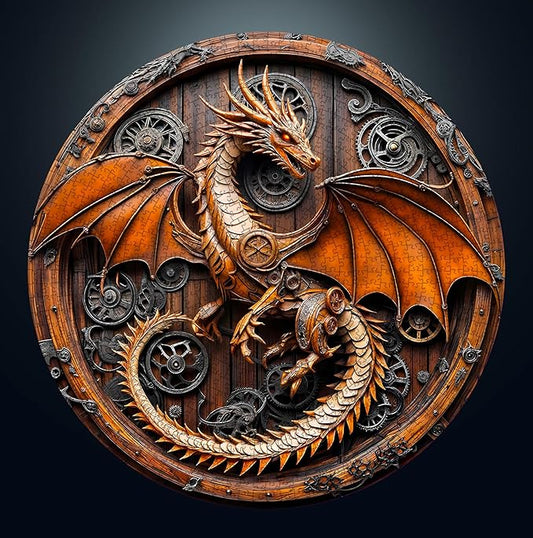 Masseruon 1000 Piece Puzzle for Adults, 26.6 * 26.6in Mechanical Dragon Puzzle for Adults, 1000 Pieces Jigsaw Puzzles, Adult Puzzles Game, Unique Gift for Women Men