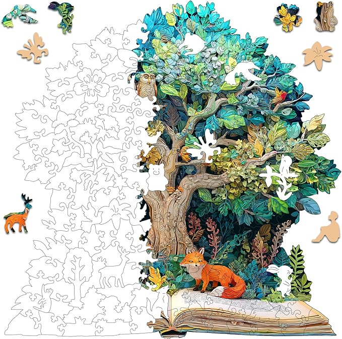 Wooden Puzzles for Adults 500 Pieces, Tree of Life Wooden Jigsaw Puzzles, Unique Shaped Puzzle Gift for Adults and Kids on Birthday, Challenging Family Puzzle Games(16.5“*16.6")