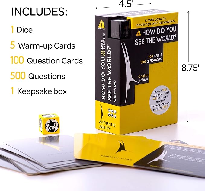 Authentic Agility How Do You See The World – 100-Card Deck with 500 Thought-Provoking Questions to Spark Conversations & Break The Ice