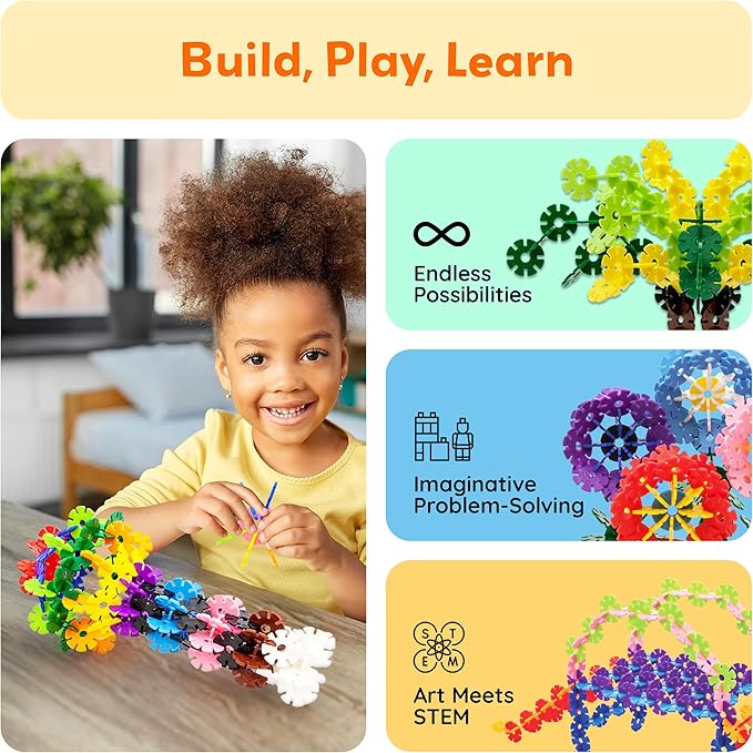 PicassoTiles Building Chips Interlocking Disc Construction Blocks in 12 Colors STEM Learning Early Education Toy Engineering Playset Child Brain Development for Toddlers Girls Boys Kids Age 3+ PTF108