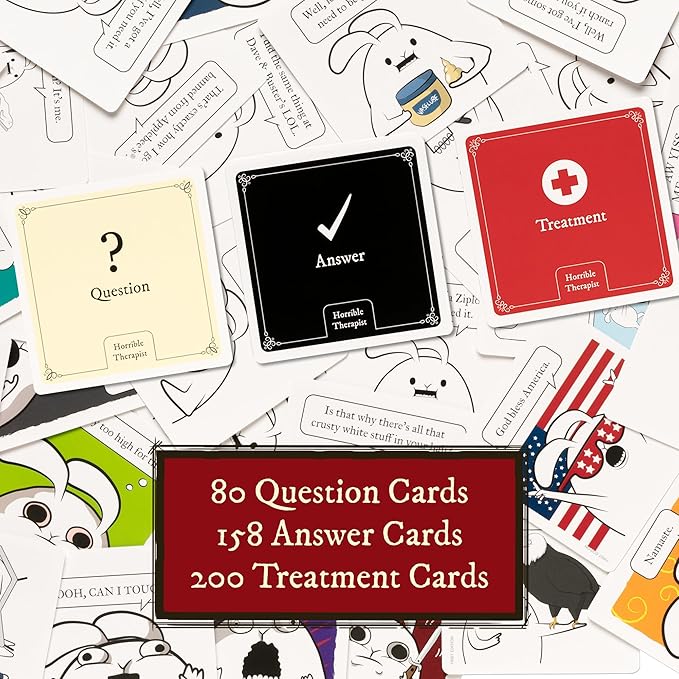 Horrible Therapist: Extra Horrible Edition by Exploding Kittens - A Card Game for 3-8 Players, Ages 17+ - Adult Party Game for Family Night