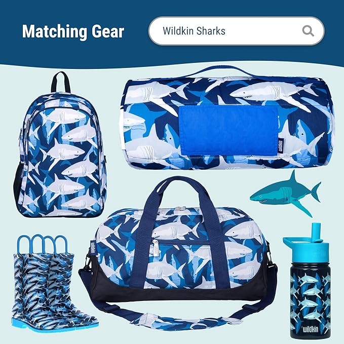 Wildkin Kids Insulated Lunch Box – Durable and Reusable for School & Travel - Sharks