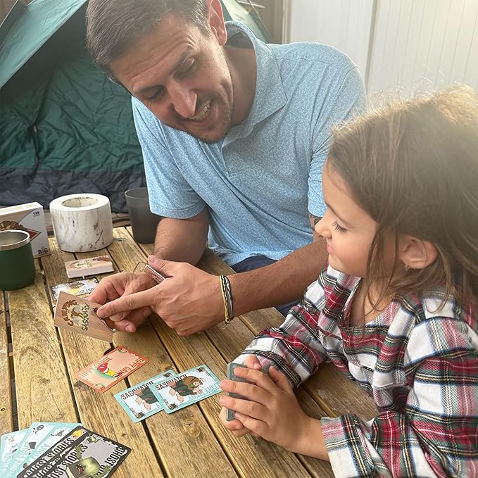 Camping with Sasquatch by Big Discoveries - A 128-Count Family Card Game with a Roar! | Fun Rummy Meets Slapjack Card Games for Kids, Teens, Adults, and Families