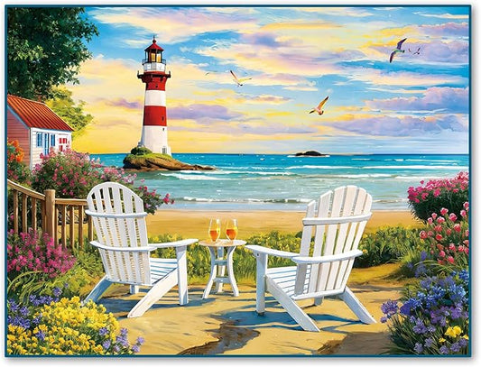 500 Piece Jigsaw Puzzle for Adults and Teens and Kids Summer Fun Best Gift Happy Games Coastal Sunset