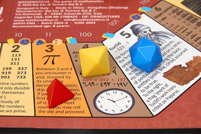 Math Board Game - [English Edition] - Mathematicus: Where Numbers Meet History. Explore The multicultural World of Ancient Mathematics and Calculation Tools - 2-5 Players Challenges - 525 Pieces