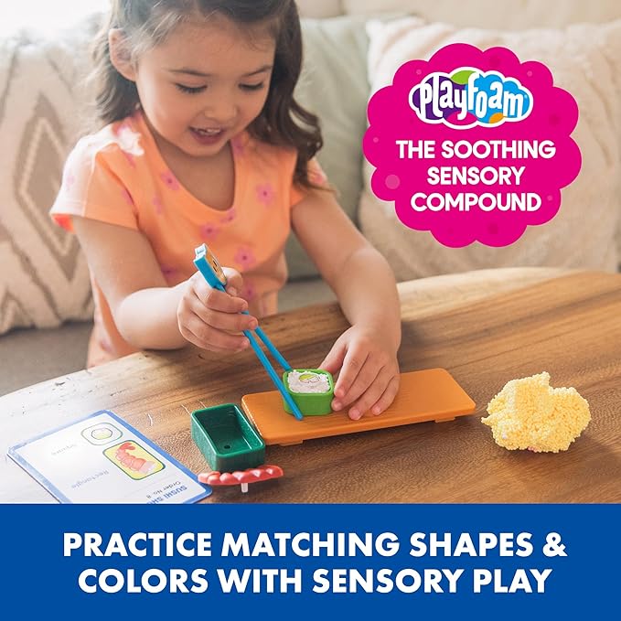 Educational Insights Playfoam Sushi Shop - Sensory Toys & Fidget Toys for Kids, Pretend Play Food Craft Kit, Squishy Foam, Non Sticky Dough & Classroom Tools, Gifts for Ages 3+