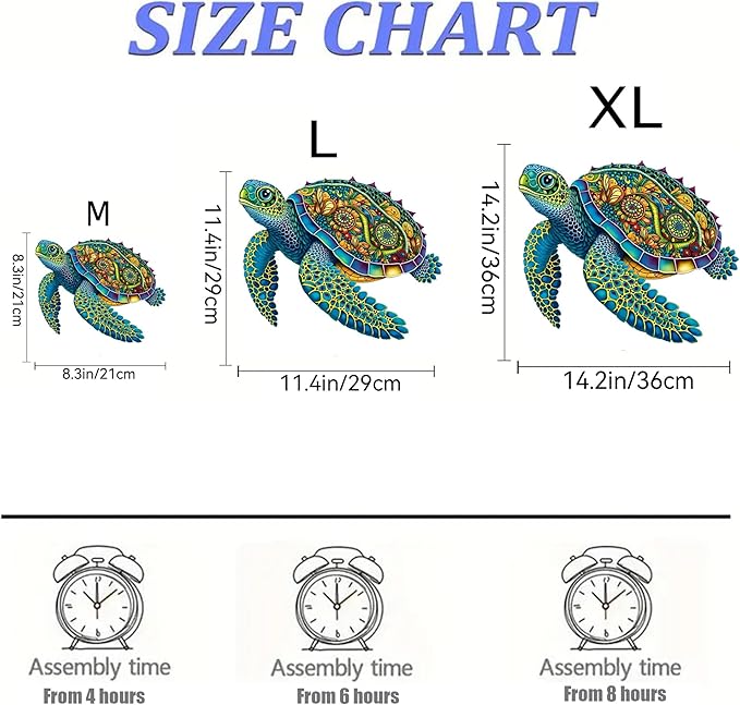 Wooden Puzzles, 242 Pieces Sea Turtle Jigsaw Puzzles, Unique Shaped Wooden Puzzle for Adults and Kids, Family Game (Sea Turtle, Royal)