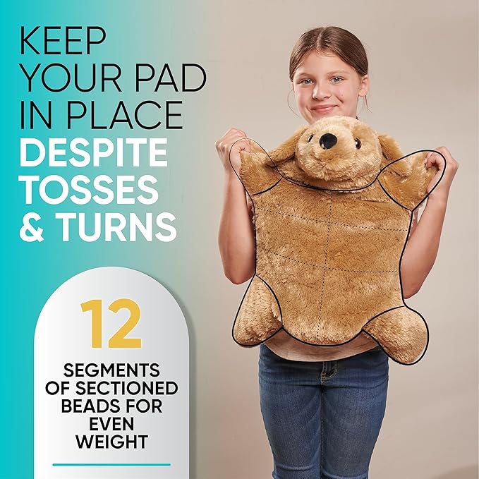 FRIENDLY CUDDLE Microwavable Weighted Lap Pad for Kids, 5 Lbs. – Lucy, Lap Blanket for Kids & Adults – ASD, Sensory Processing Weighted Stuffed Animals Dog Toy