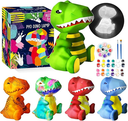 Goodyking Paint Your Own Dinosaur Lamp Kit, DIY Night Light, Arts & Crafts for Teens Girls Boys, Painting Kit for Kids, Room Decorations, Christmas Crafts Birthday Gifts for Kids Ages 3 4 5 6 7 8 9