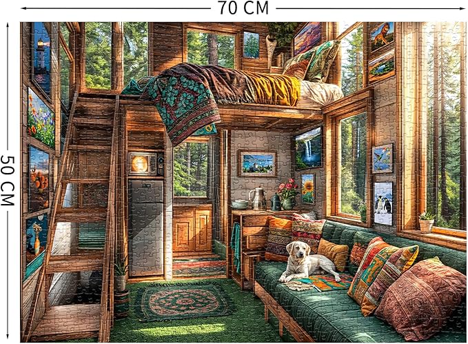 Forest House Puzzles for Adults 1000 Piece, Jigsaw Puzzles for Adults, Adult Challenging Game Toys, Impossible Puzzle, Family Decoration Puzzle