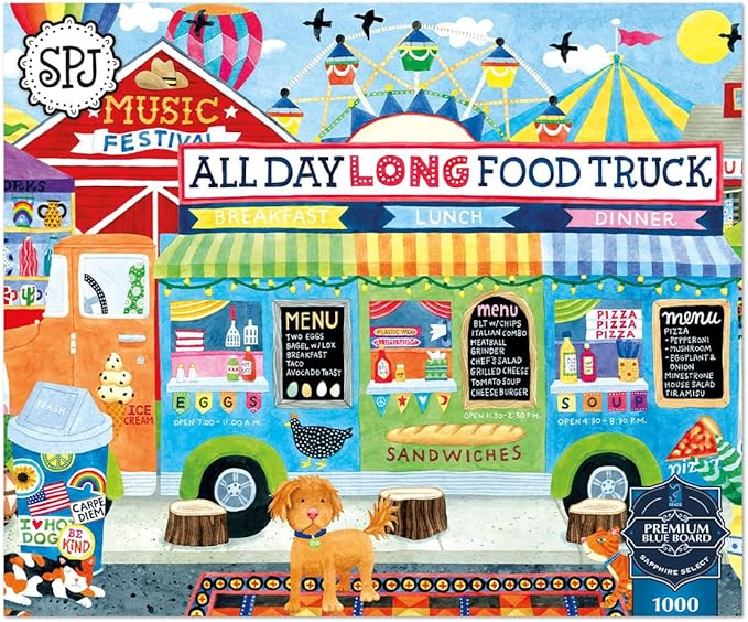 Buffalo Games - All Day Long Food Truck - Stephanie Peterson Jones - 1000 Piece Puzzle for Adults, Sapphire Select - Quality 1000 Pieces Jigsaw Puzzle