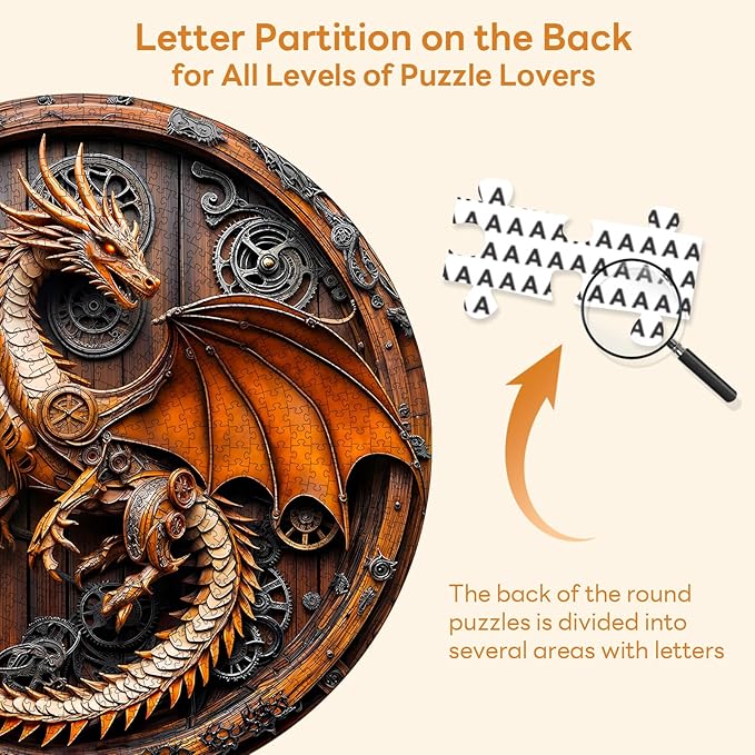 Masseruon 1000 Piece Puzzle for Adults, 26.6 * 26.6in Mechanical Dragon Puzzle for Adults, 1000 Pieces Jigsaw Puzzles, Adult Puzzles Game, Unique Gift for Women Men